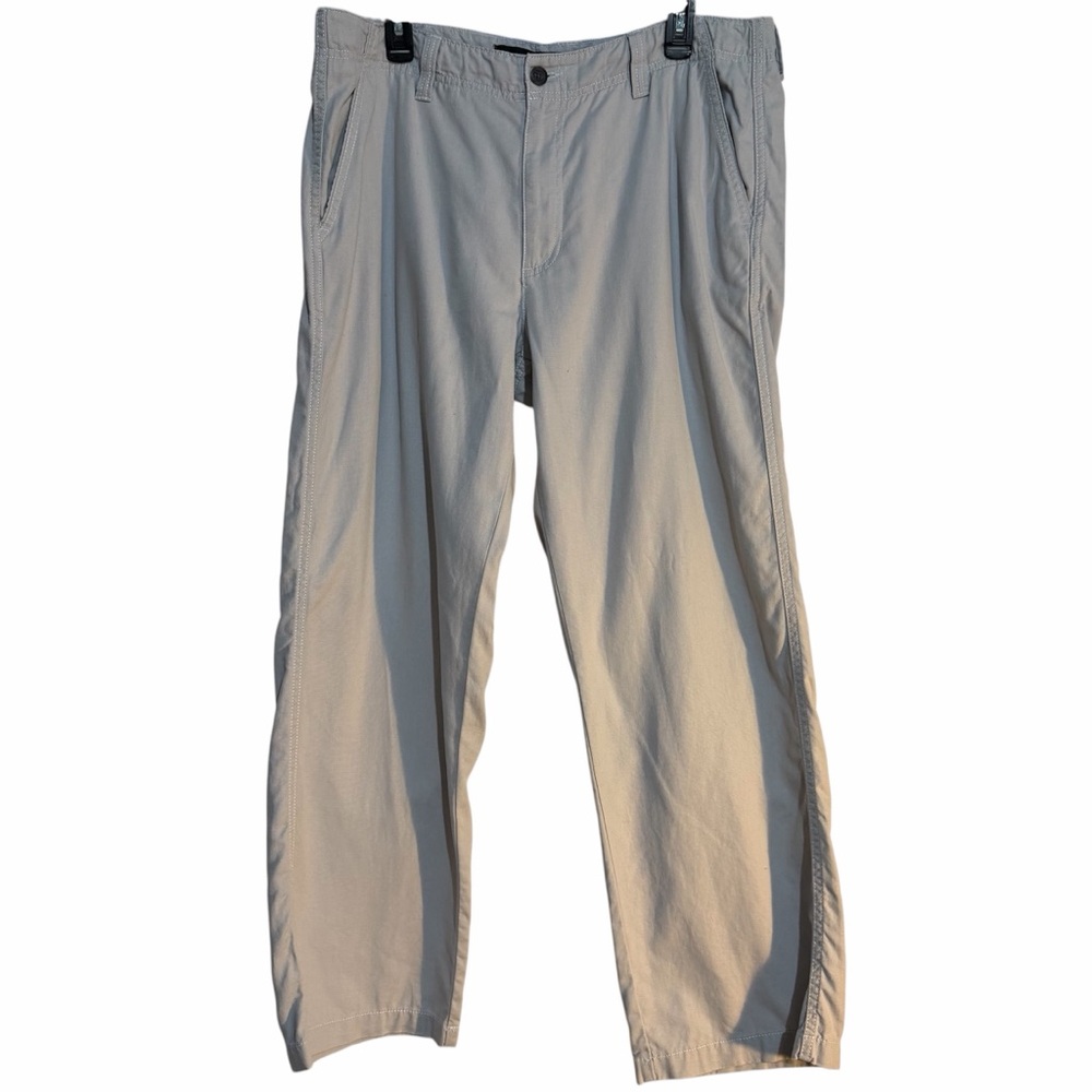 Marc Anthony Men’s Wide Leg Pants Linen/Cotton Sz 36x30 Light Gray
